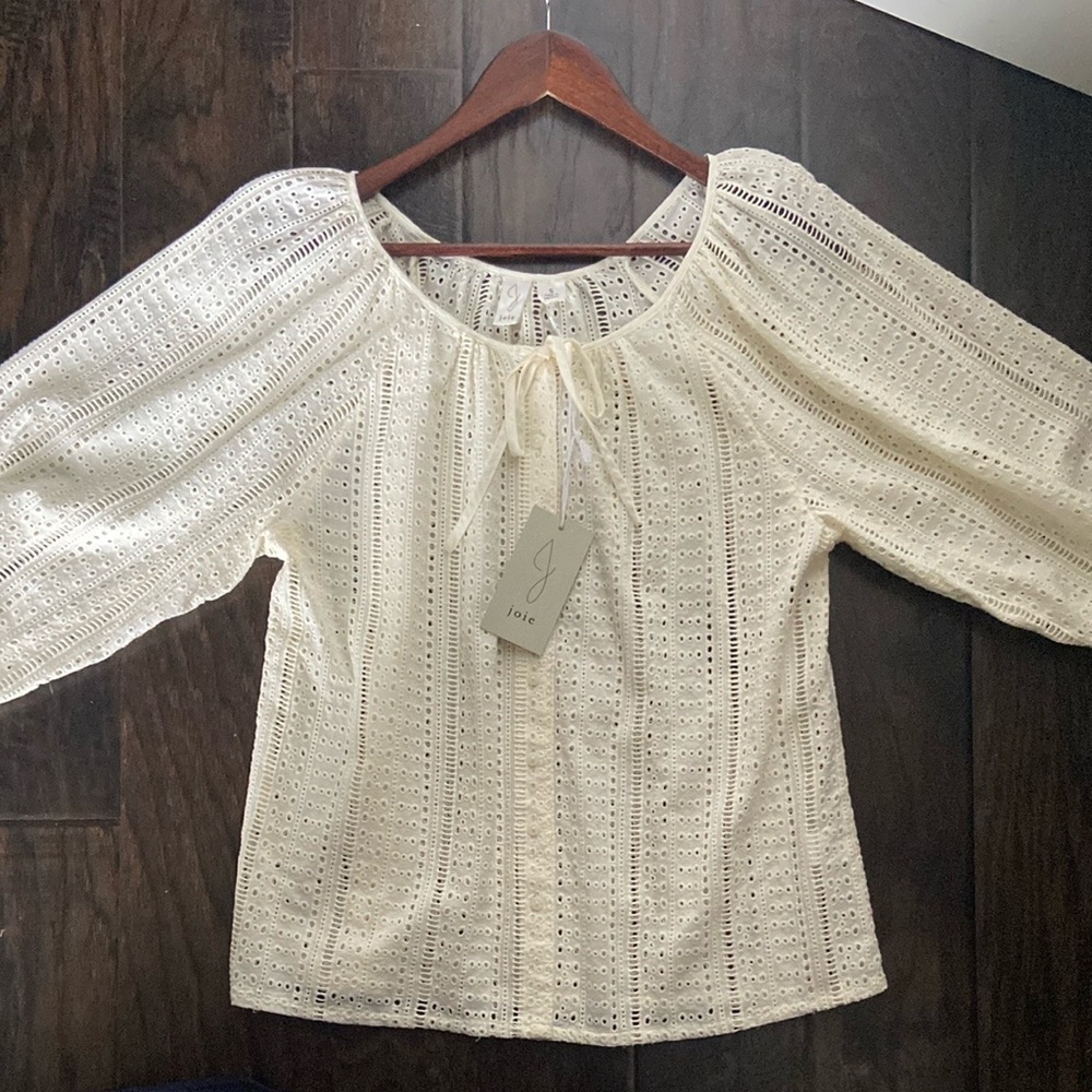 Joie Cream Blouse Elegant Top